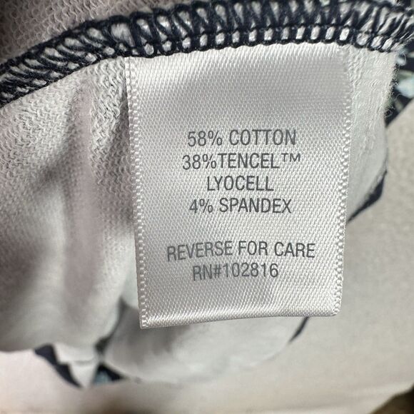 Garnet Hill XL Sweatshirt Dress Navy Floral Cotton Tencel Blend Cozy Casual - Picture 7 of 14